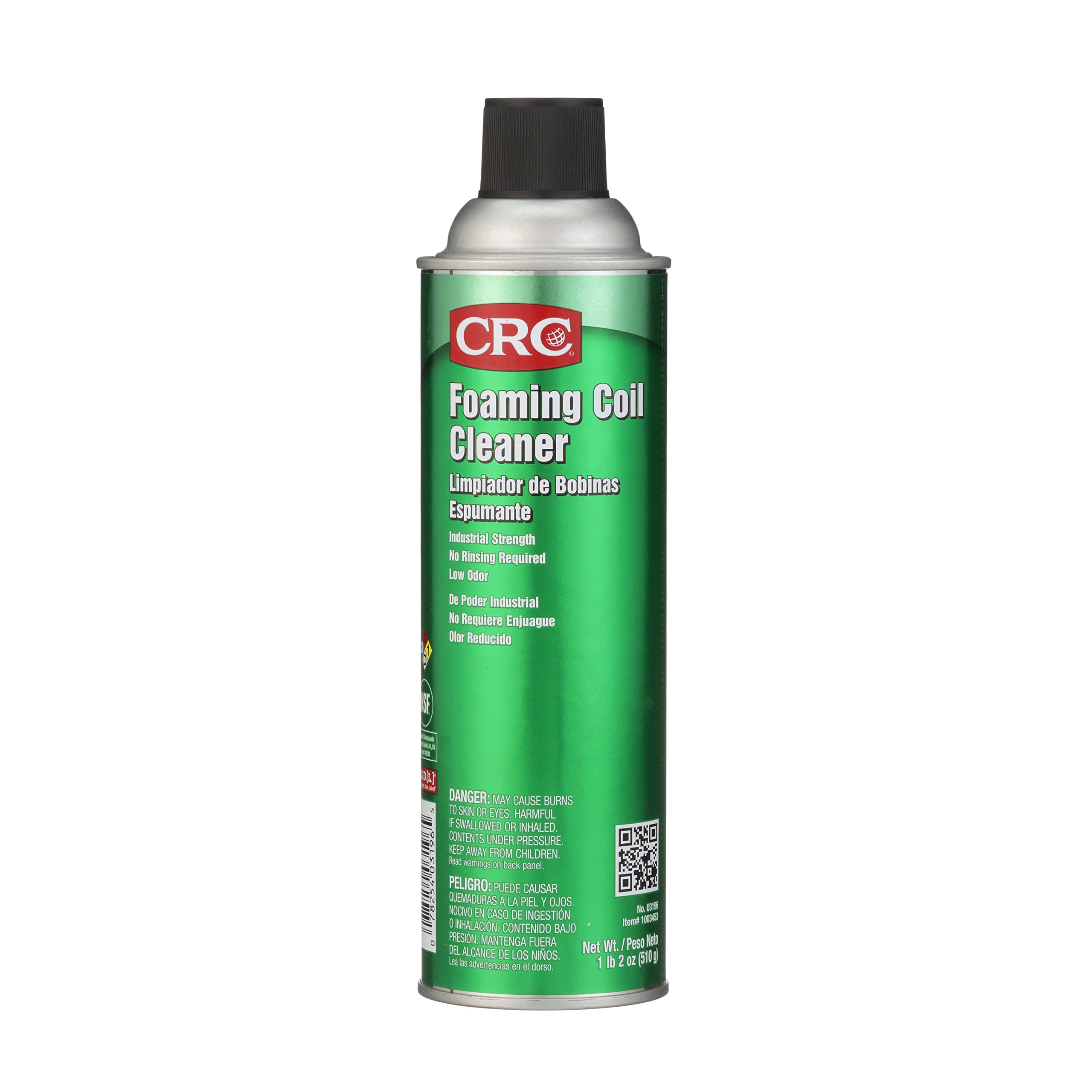 CRC Foaming Coil Cleaner, 18 Wt Oz, Water-Based, Heavy-Duty Cleaner For Air Conditioning And Refrigeration Condensers