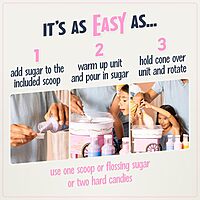 Nostalgia Cotton Candy Machine - Retro Cotton Candy Machine for Kids with 2 Reusable Cones, 1 Sugar Scoop, and 1 Extractor Head – Pink