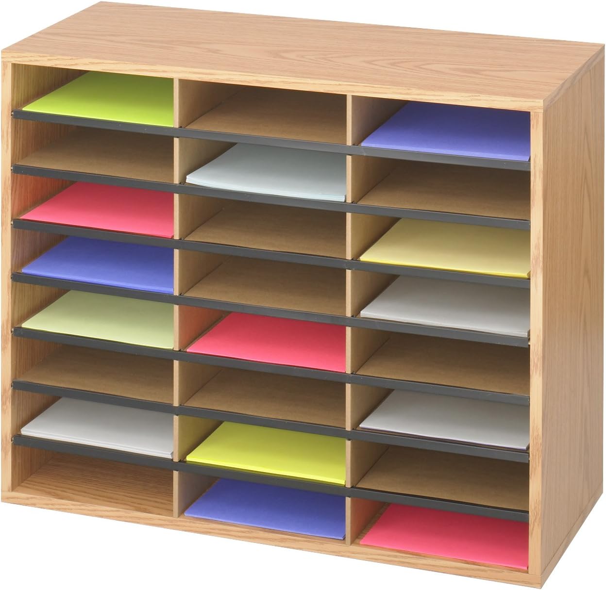 SAFCO Wood Corrugated Literature Organizer, Letter-Size