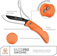 OUTDOOR EDGE RazorPro 3.5" Folding Knife with RazorSafe Replaceable Blade & Saw