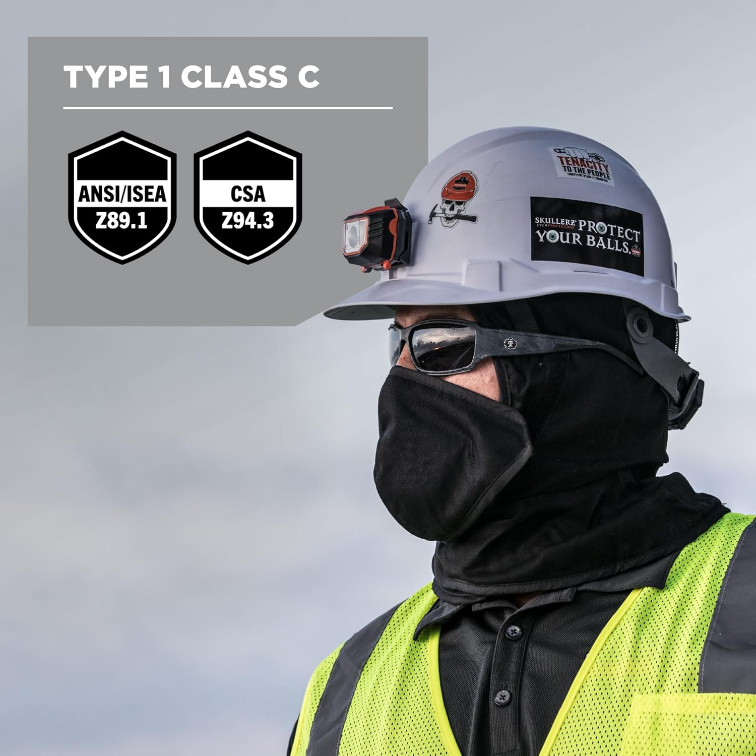 ERGODYNE Skullerz 8970 Class E Cap-Style Hard Hat with Ratchet Suspension