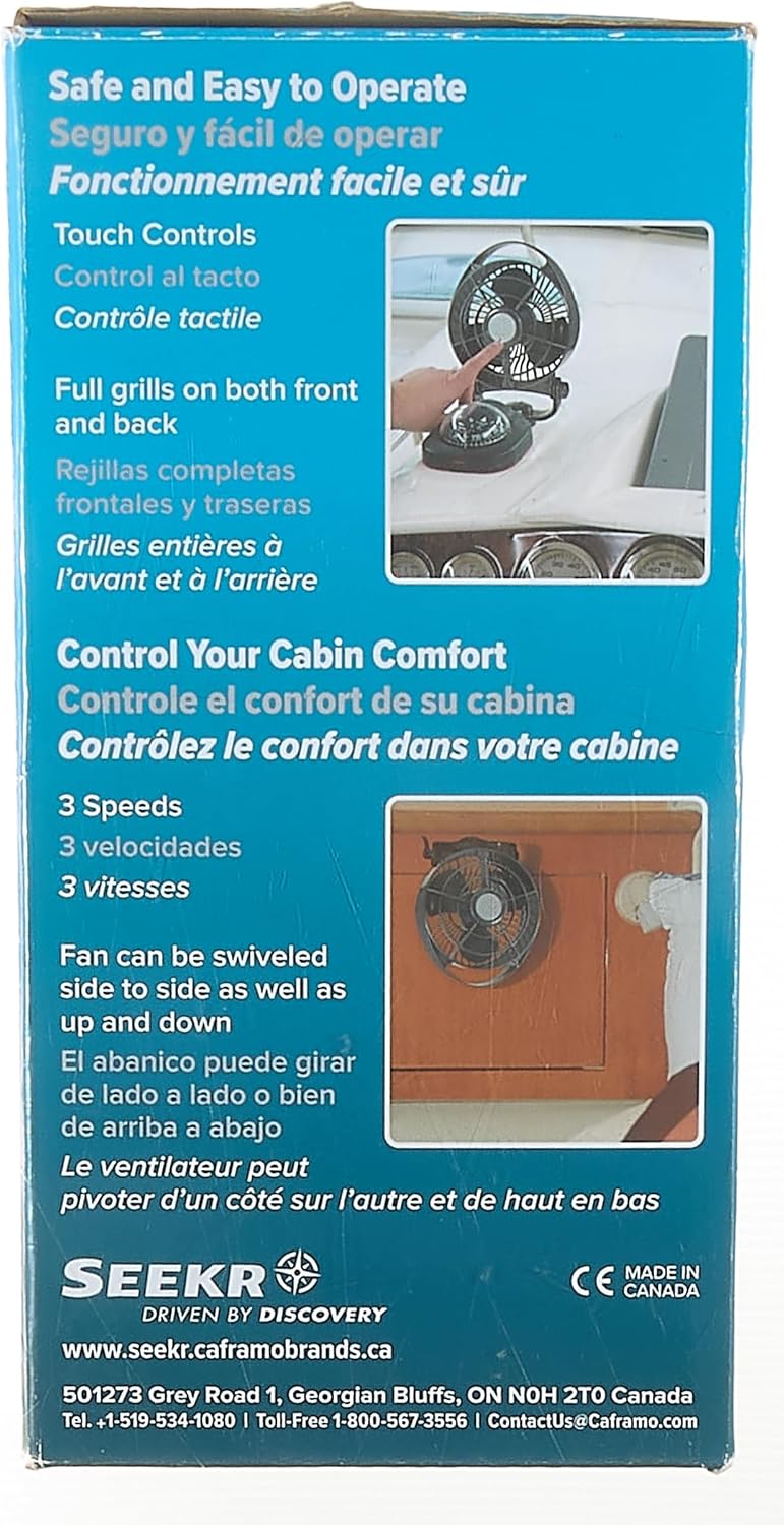 SEEKR by Caframo Bora 748 12V 3-Speed 6" Marine Fan