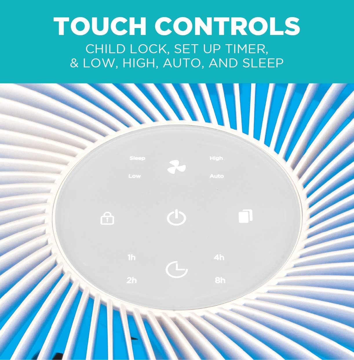 BLACK+DECKER Tabletop Air Purifier with Indicator Lights, HEPA Air Purifier for Rooms Up To 435 Sq. Ft. per 5 Air Changes