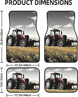 Tractor Agriculture Tranquil Printed Car Floor Mats Set of 4 Pieces | Floor Mats Protection for Cars Full Sets | Non-Slip