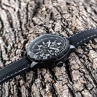 Smith & Wesson Men's Calibrator Watch, 5ATM, Stainless Steel Caseback, Precision Quartz, Black Rubber Strap, 51mm White