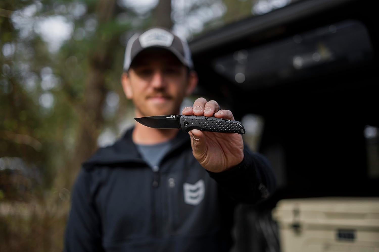 SOG Adventurer LB 3" Lightweight Portable Outdoor Folding Knife | CRYO 5CR15MOV Steel | GRN Handle | Lock-Back Mechanism