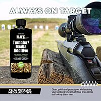 Flitz Tumbler Media Additive - 7.6oz Bottle of USA-Made Brass Cleaner Reloading Liquid for Ammo, Copper
