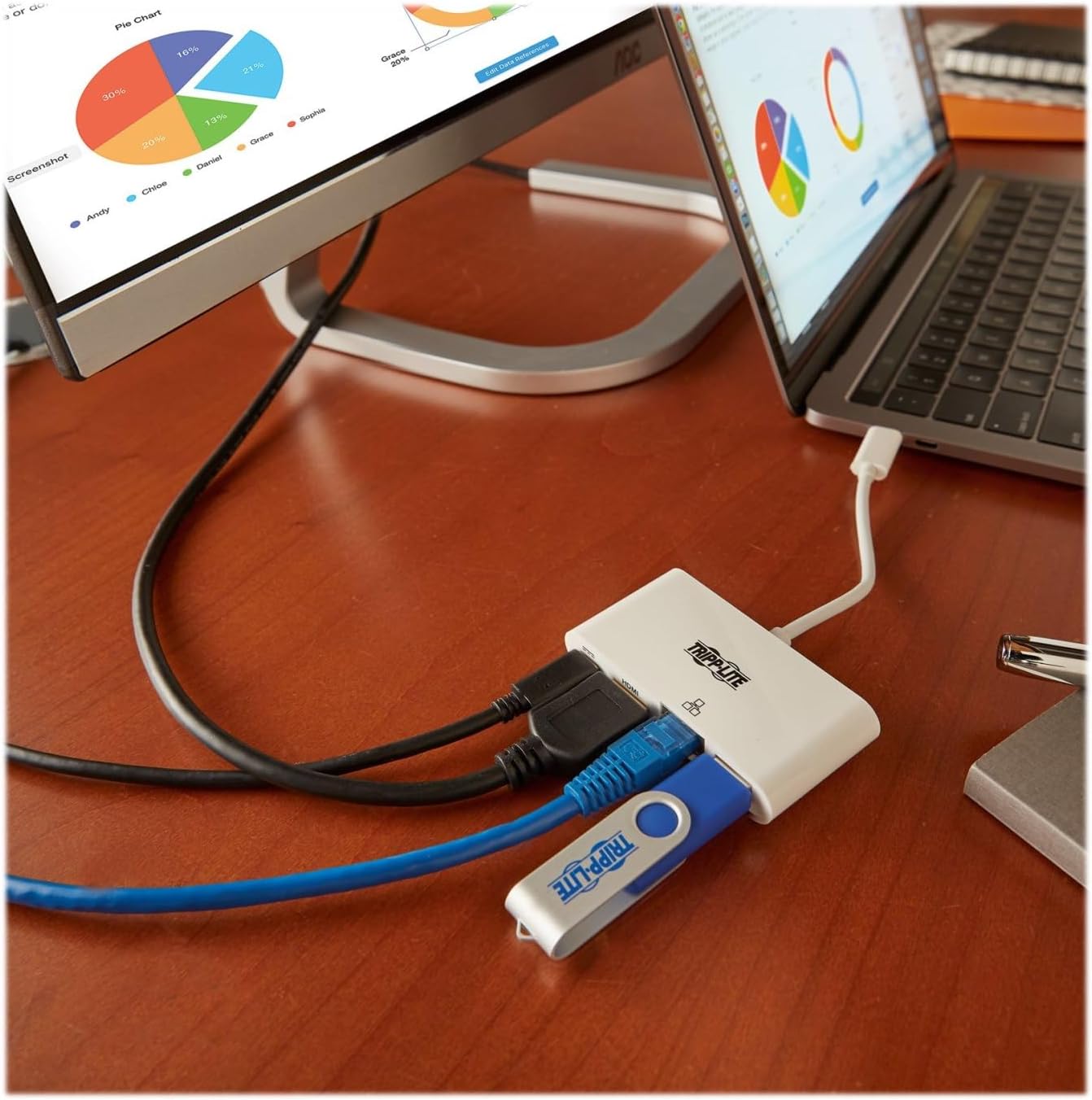 Tripp Lite USB-C to HDMI Multiport Adapter Docking Station with USB-A Hub and USB-C PD Charging