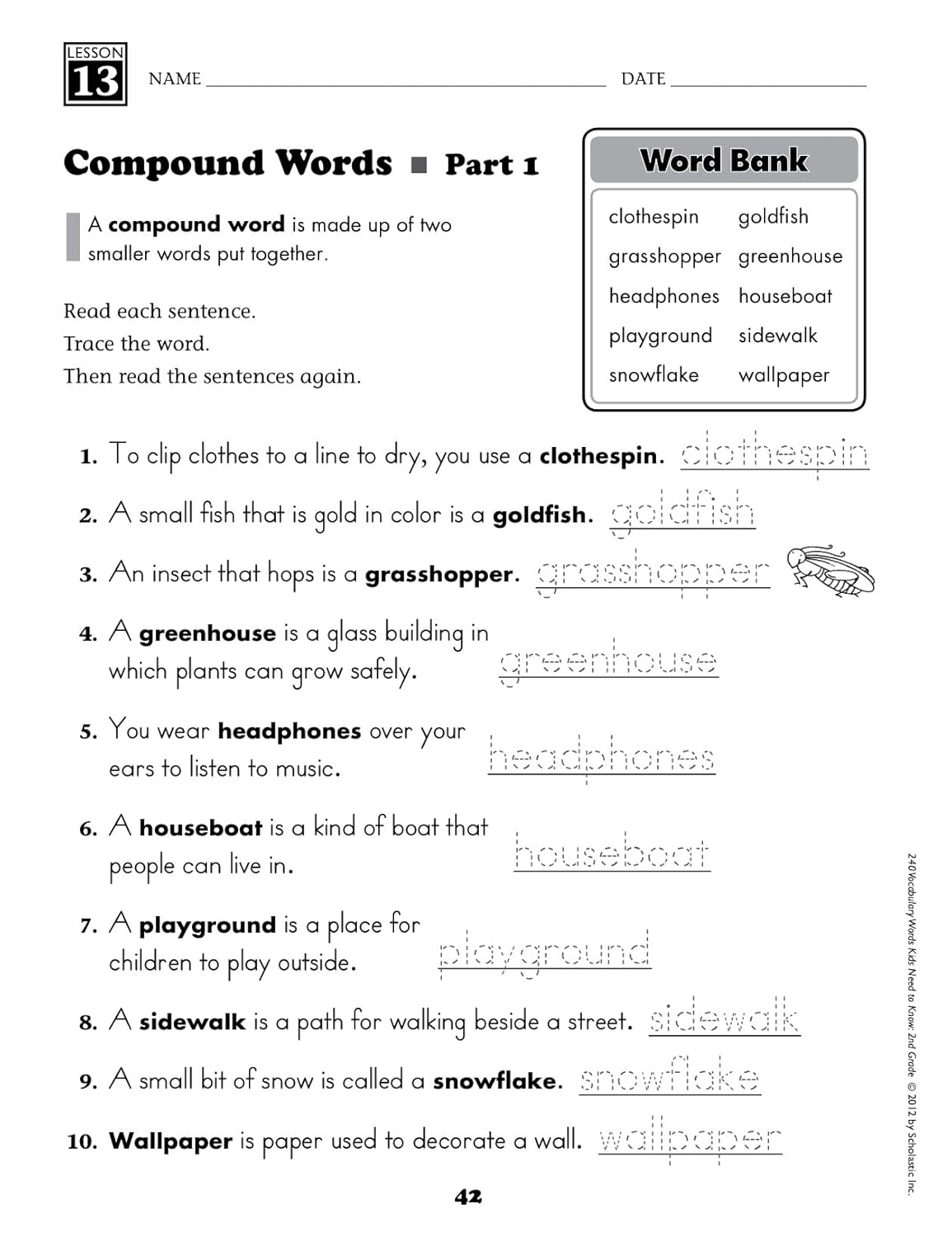 240 Vocabulary Words Kids Need to Know: Grade 2: 24 Ready-to-Reproduce Packets Inside! (Teaching Resources)