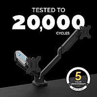 Fellowes Platinum Series Monitor Arm for 40-Inch Monitors, Full Motion, VESA Mount, USB Ports, Ergonomic