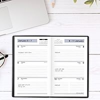 AT-A-GLANCE 2026 Planner, Weekly, 3-1/2" x 6", Pocket Size, Open Scheduling, DayMinder, Black (SK480026)