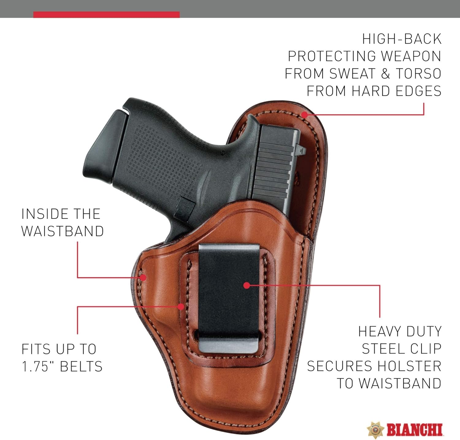 BIANCHI 100 Professional Inside-the-Waistband (IWB) Leather Holster