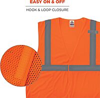 Ergodyne GloWear 8210HL Mesh Hi-Vis Safety Vest, Hook & Loop