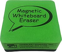 Charles Leonard Dry Erase Whiteboard Magnetic Eraser, 2 x 2 Inch, Green/Black, 12 Per Pack, 3 Packs