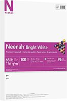 Neenah Printable Multi-Purpose Card Stock, Bright White, Letter 8.5 x 11, 65 lb, 100 Sheets