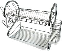 BETTER CHEF Chrome Dish Rack with Mug Stand & Cutlery Holder