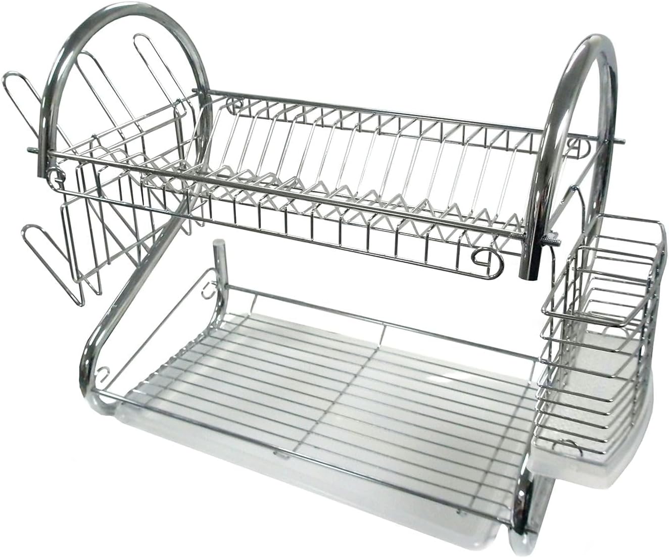 BETTER CHEF Chrome Dish Rack with Mug Stand & Cutlery Holder