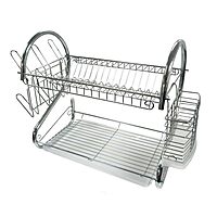 BETTER CHEF Chrome Dish Rack with Mug Stand & Cutlery Holder