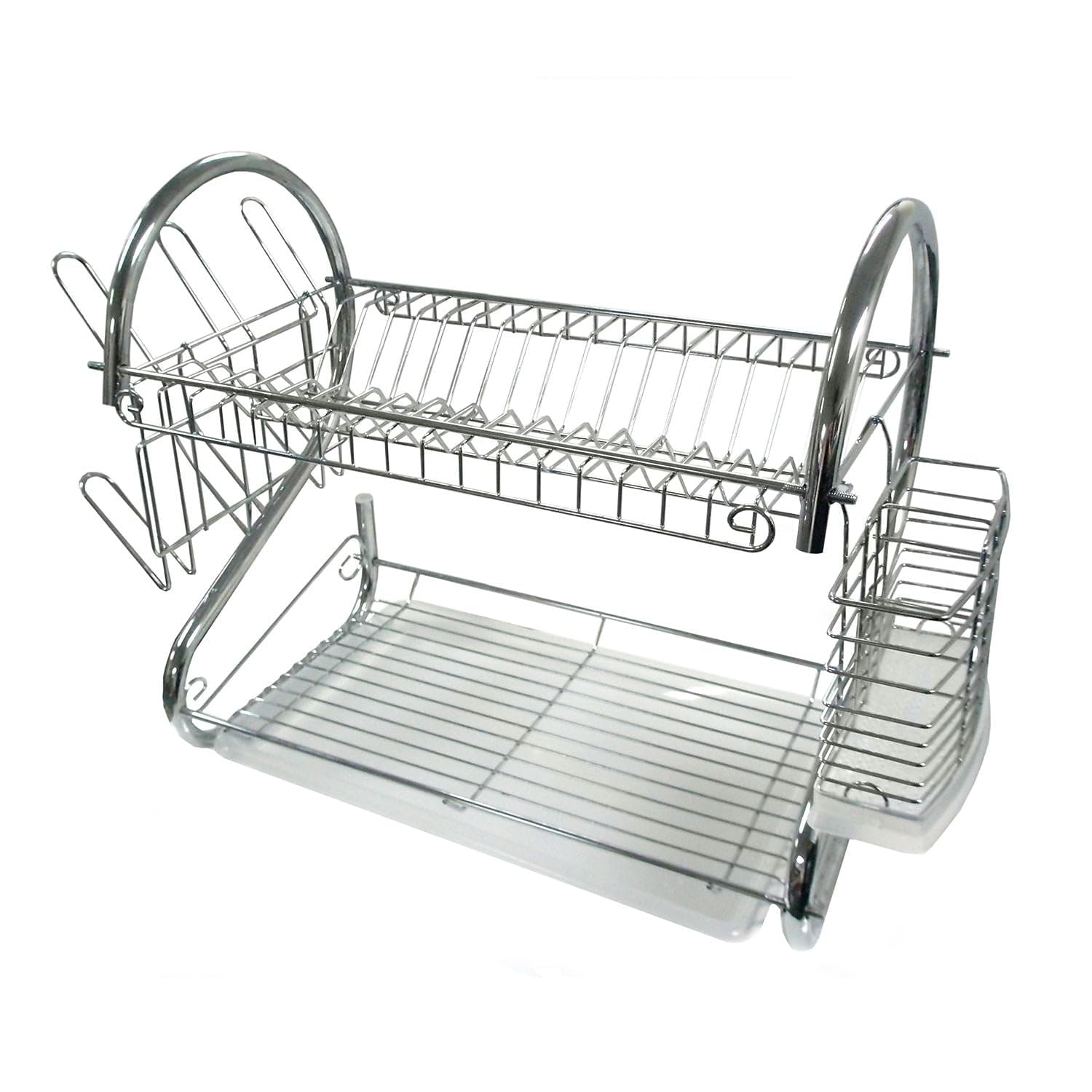 BETTER CHEF Chrome Dish Rack with Mug Stand & Cutlery Holder