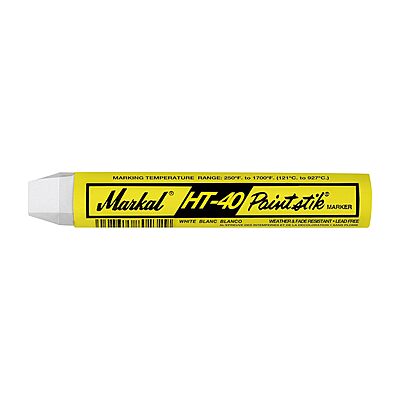 Markal 81610 HT-40 Paintstik Solid Paint Red Hot Surface Marker (350 F - 1700 F), White (Pack of 12)