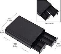 Mind Reader Single Serve Pod Organizer, 2 Drawers, 24 Pod Capacity, Keurig Mini Compatible, 9.5"L x 12.25"W x 2.5"H, Black