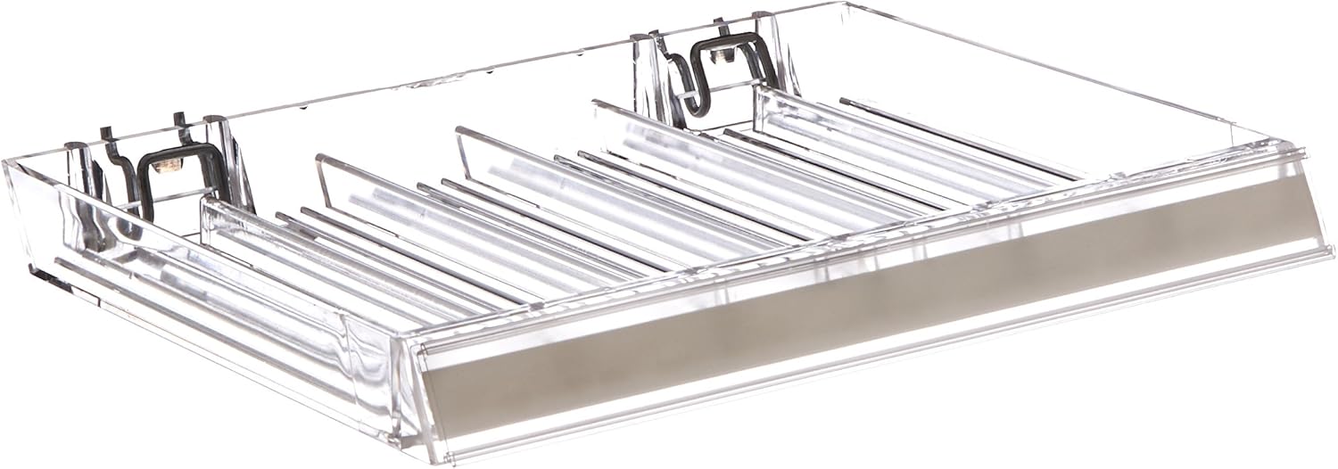 Azar Displays Nail Polish Trays With Flip Fronts, 6-Compartment, Metal U-Hooks/C-Channel, Small Size