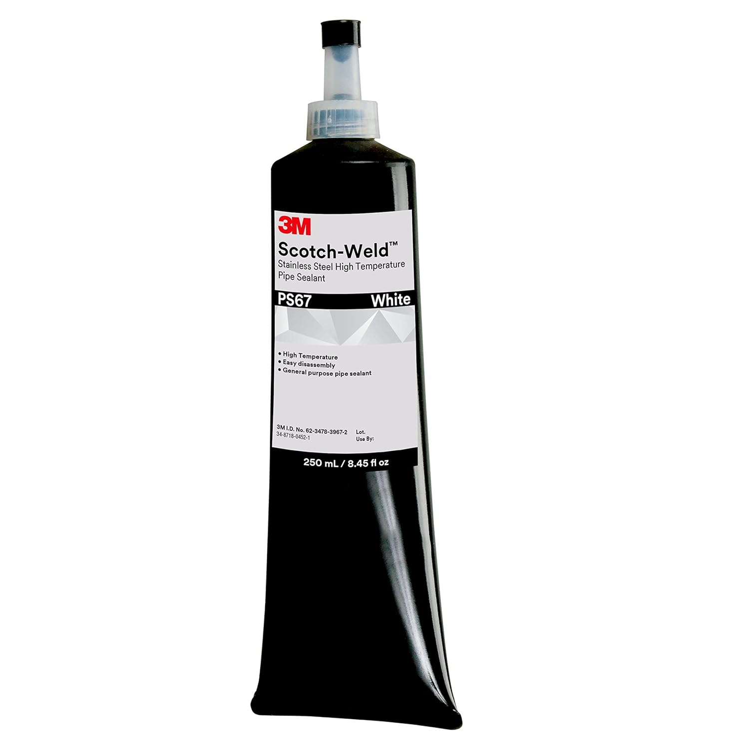 3M Scotch-Weld 62715 Stainless Steel High Temperature Pipe Sealant PS67, 250 mL Tube, White, 8.45 fl. oz.