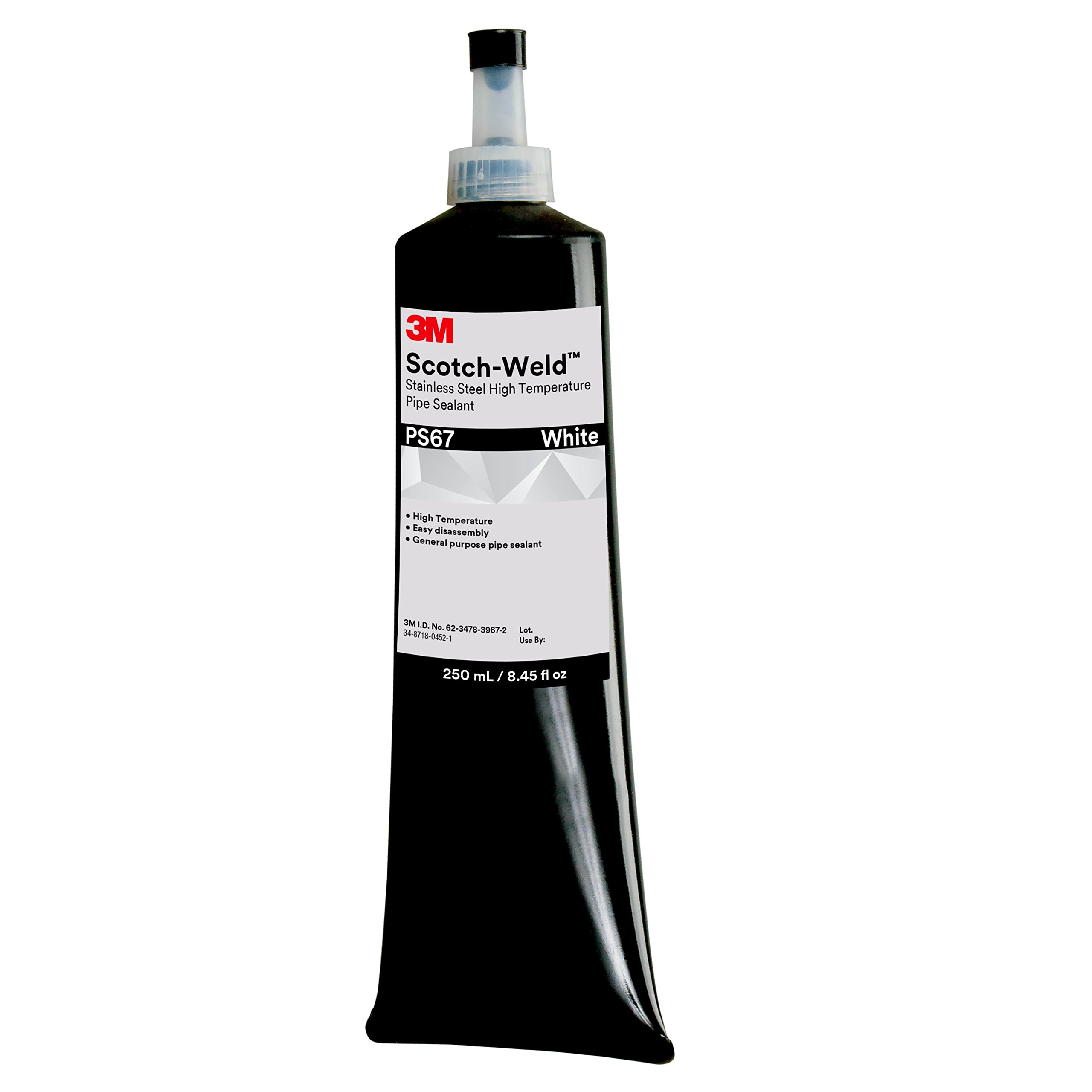 3M Scotch-Weld 62715 Stainless Steel High Temperature Pipe Sealant PS67, 250 mL Tube, White, 8.45 fl. oz.