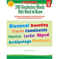 240 Vocabulary Words Kids Need to Know: Grade 5: 24 Ready-to-Reproduce Packets Inside!