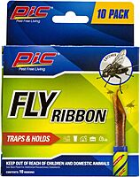PIC FR10B 69060216325 Fly Ribbons Fruit Fly Traps for Indoors and Outdoors, Bug Trap for Winged Insects, Set of 10