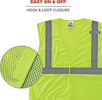 Ergodyne GloWear 8210HL Mesh Hi-Vis Safety Vest, Type R Class 2, Lime, X-Small