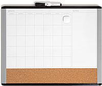 U Brands Magnetic Dry Erase 3-in-1 Calendar Board, 20"x16", Black and Gray Frame Assorted Colors 20"W x 16"H