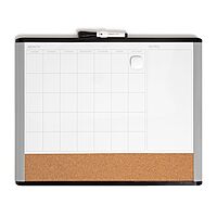 U Brands Magnetic Dry Erase 3-in-1 Calendar Board, 20"x16", Black and Gray Frame Assorted Colors 20"W x 16"H