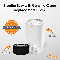 Crane Genuine Air Purifier Replacement Filter For Model EE-5067, HS-1944 HEPA Air Filter Replacement, Pack Of 1