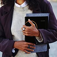 AT-A-GLANCE Planning Notebook, 8-1/2" x 11", Large, Undated with Reference Calendars, Plan. Write. Remember., Black (7062090525) 2025 Old Edition