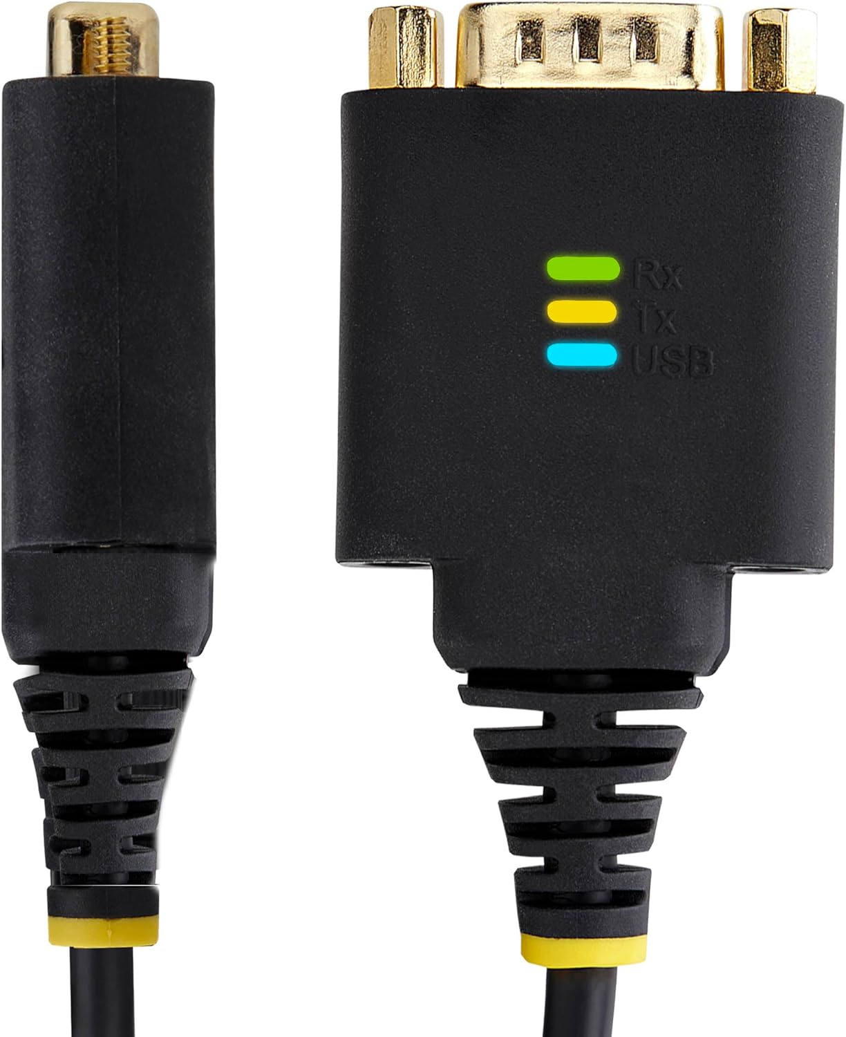 StarTech.com 1ft/30cm USB to Serial Adapter Cable, COM Retention, FTDI, USB-A to DB9 RS232, Interchangeable DB9 Nuts/Screws