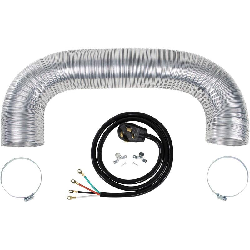 Certified Appliance Accessories CERT77007 Electric Dryer Duct Kit with 5 Foot Vent Duct and 6 Foot 4-Wire 30 Amp Power Cord