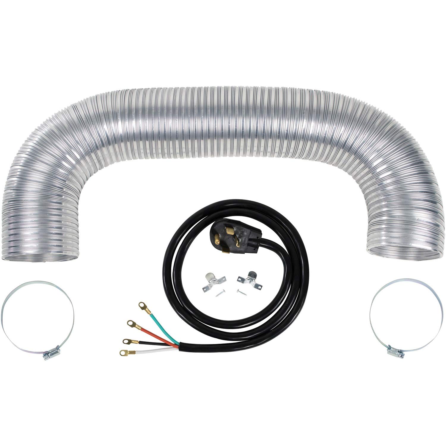 Certified Appliance Accessories CERT77007 Electric Dryer Duct Kit with 5 Foot Vent Duct and 6 Foot 4-Wire 30 Amp Power Cord