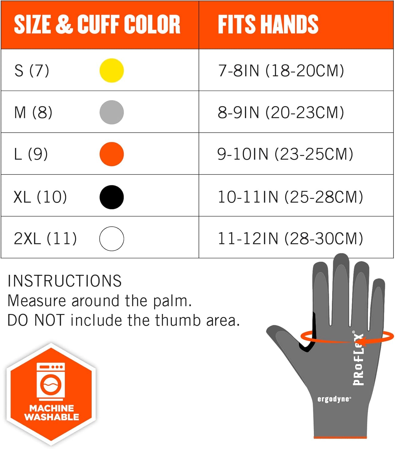 Ergodyne ProFlex 7071 Cut Resistant Work Gloves, ANSI A7, PU Coated Palms for Flexible No Slip Grip