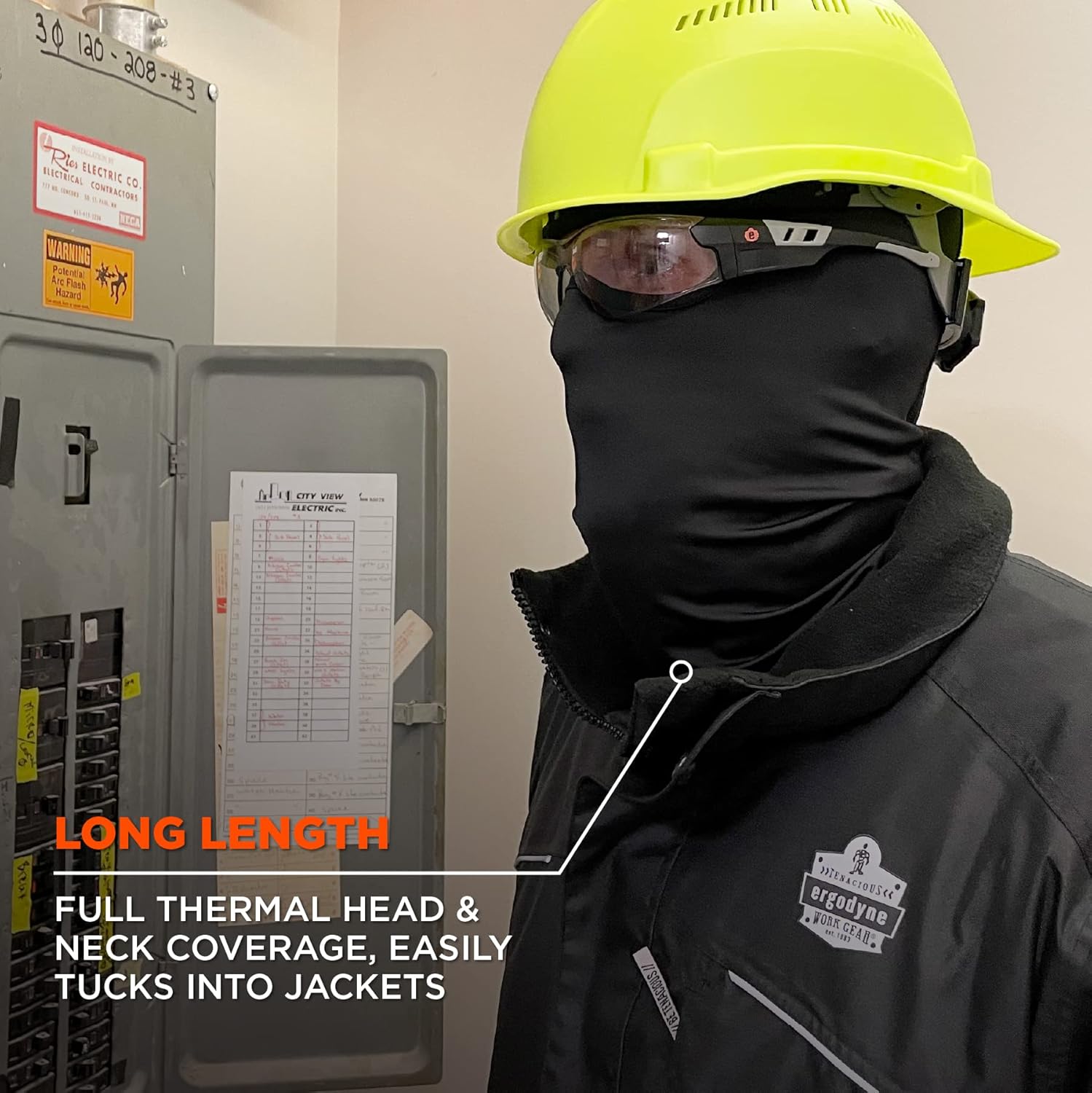 Ergodyne N-Ferno 6832 Spandex Balaclava Face Masks, One Size, Black, Pack Of 12 Masks