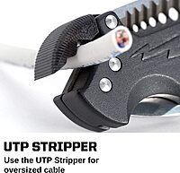 SOG Kilowatt- Electricians Pocket Knife with Wire Stripping Multi-Tool and 3.4 Inch AUS-8 Blade, UTP 10-22G Wire Stripper Knife (EL01-CP), Black