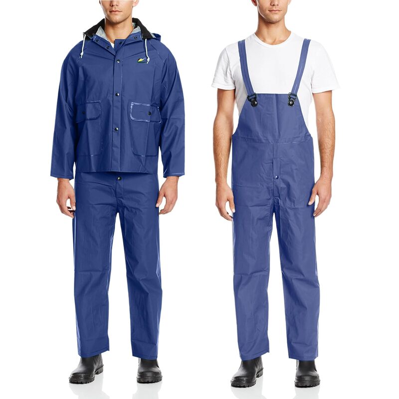 ONGUARD, Sitex 3 Pc Rain Suit, 100% Waterproof PVC, Lightweight and Durable, Blue, 76599, Size 2XL US