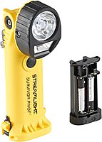 Streamlight 91810 Survivor Pivot 325-Lumen Right Angle Articulating Dual Beam Flashlight with Alkaline Batteries and Clip, Yellow