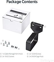 StarTech.com Vertical Server Rack Cable Management D-Ring Hook - Steel, Black