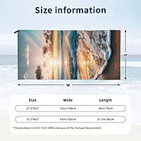 Beach Sunset Sea Waves Printed Microfiber Quick Dry Bath Towel 27.5"X55" - Absorbent, Soft, and Perfect for Travel, Beach