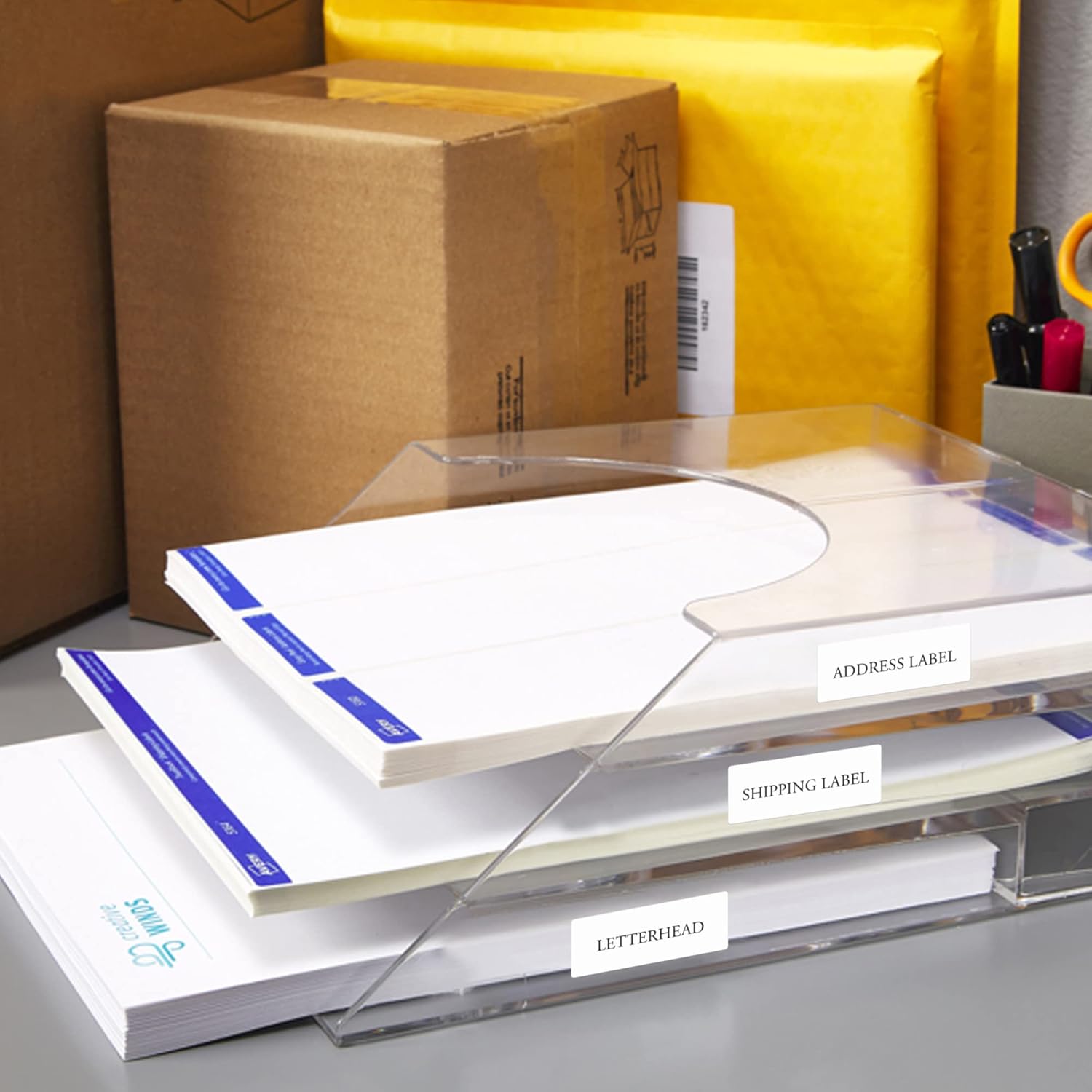 AVERY Durable Removable Rectangle Labels, Sure Feed Technology, 1" x 2-5/8", Matte White Film