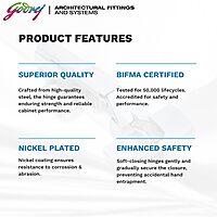 Slip On Cabinet Hinge - Soft Close / 4 Hole Half Overlay / 2227