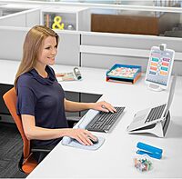 Fellowes PlushTouch Memory Foam Keyboard Wrist Rest with Microban, 1in H x 18 1/8in W x 3 3/16in D, Lattice Pattern