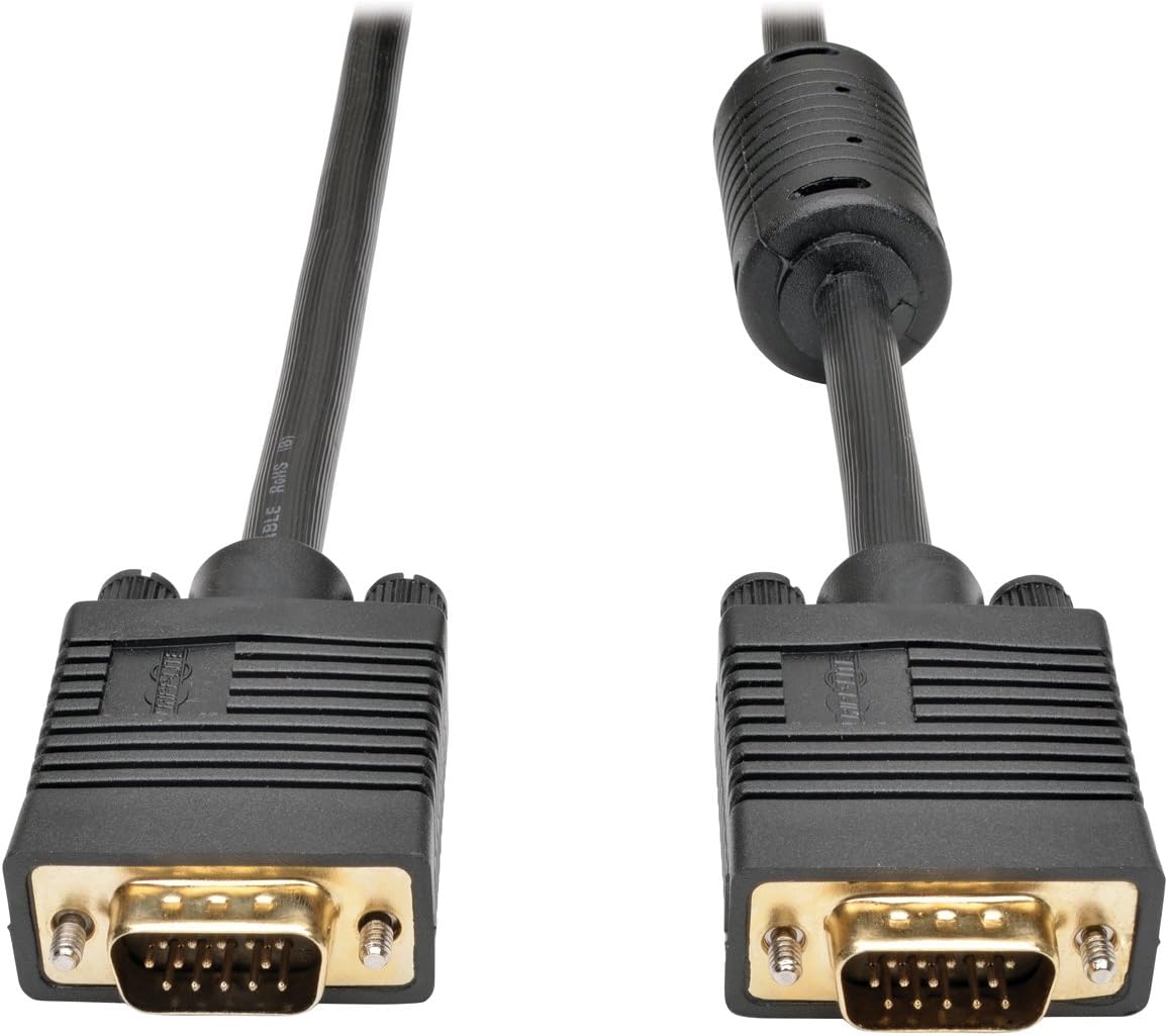 VGA Coax Monitor Cable, High Resolution Cable with RGB Coax HD15 M/M, 3-ft.