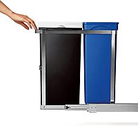 simplehuman Under-Cabinet and In-Cabinet Pull-Out Trash & Recycling Bin, Heavy-Duty Steel Frame